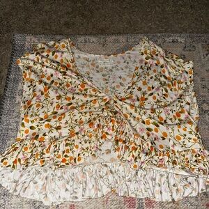 Floral Ruffle Women's Top